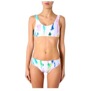 Etre Cecile Swimsuit Watercolor Bikini Set 2 Piece Size 38 Black‎ Paint Print